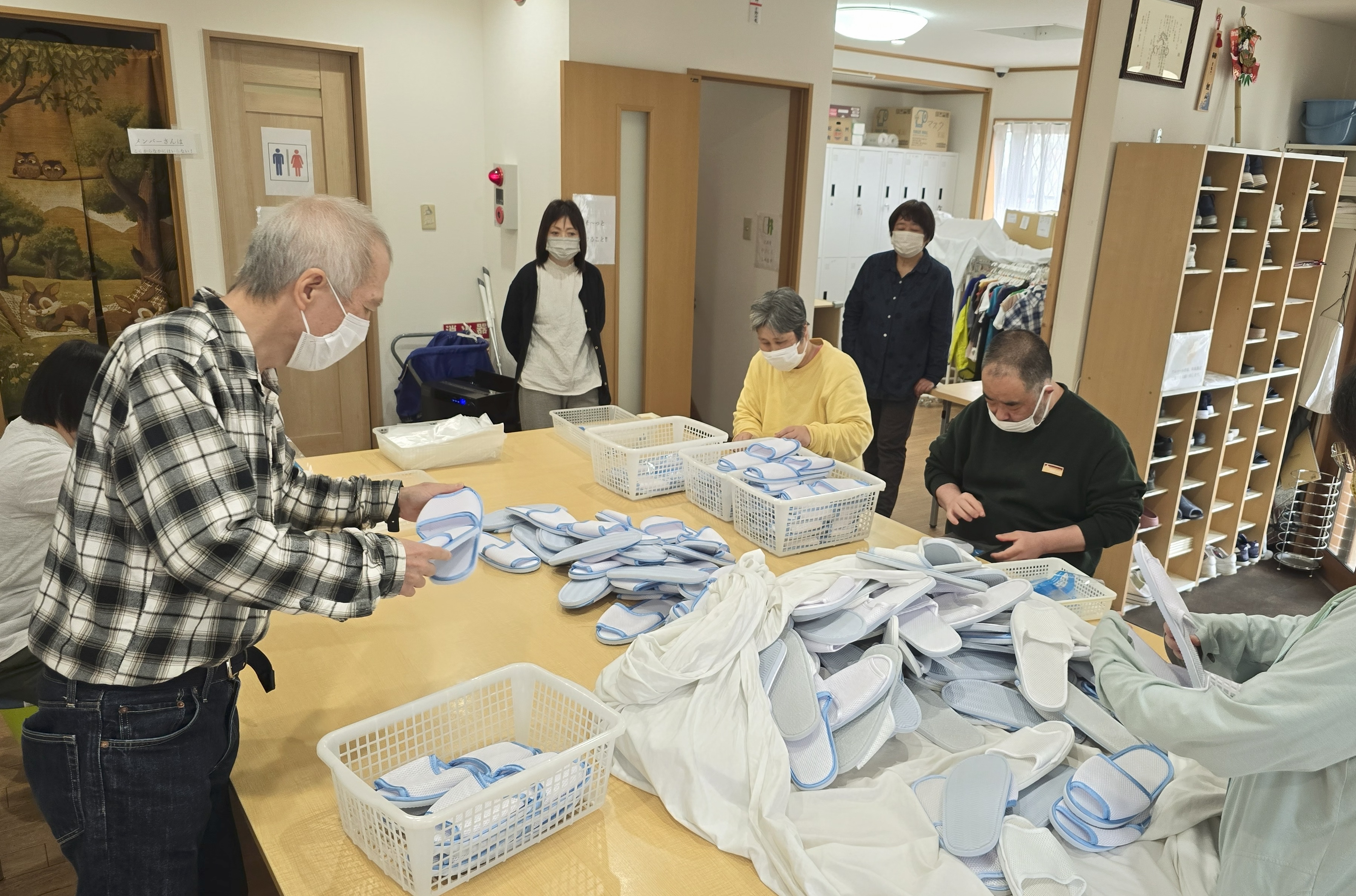 スリッパの作業